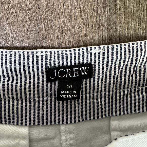 J.Crew 9" Pleated Heritage Chino Short WMNS 10 White High Rise Pockets Stretchy - Picture 4 of 7